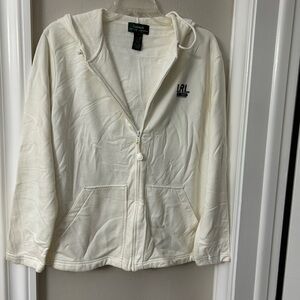 Ralph Lauren Women's White Zip-Up Hoodie